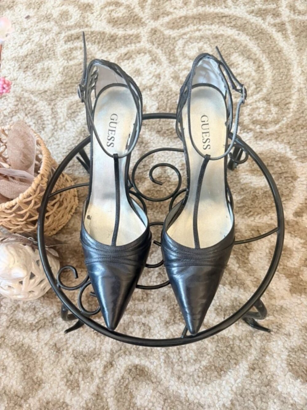 Guess pointed toe sling back strap